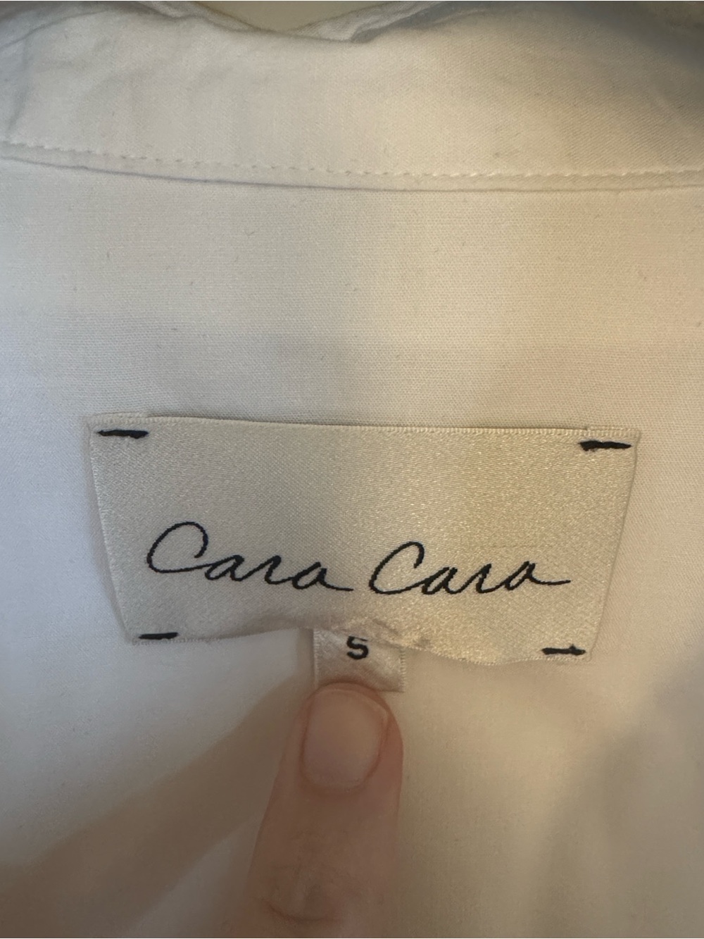 Cara Cara Hutton White Button-Front Drawstring Crop Shirt - Picture 2 of 4